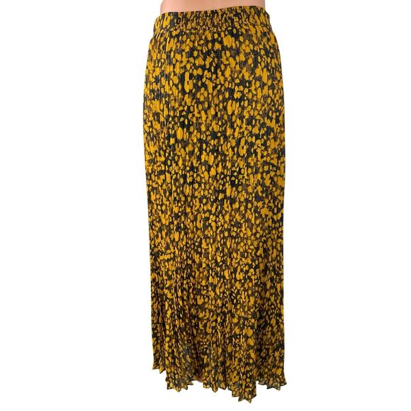 Ba&sh Lamba Pleated Multicolor Printed Chiffon Zipper Maxi A-Line Skirt Size 1 - Picture 3 of 6